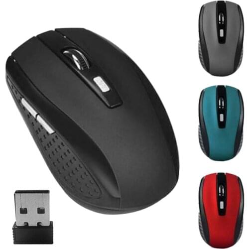 Portable 2.4GHz Wireless Optical Mouse 6 Buttons USB Receiver 2000 DPI Mice for Laptop Notebook PC