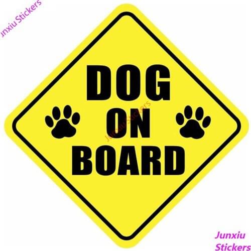 Warning Dog on Board Car Sticker Vinyl Sunscreen Car Window Car Styling Accessories Decorative Waterproof PVC 15cm*15cm