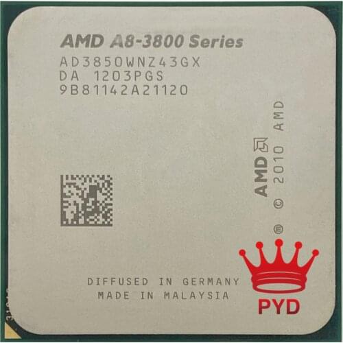 AMD A8-Series A8-3850 Quad-Core CPU 2.9G Desktop Set Display Apu AD3850WNZ43GX A8 3850 Socket FM1 905pin Free Shipping