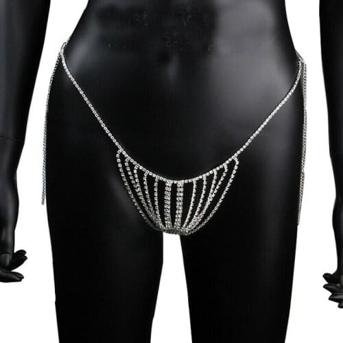 Sexy Hot Body Chain Jewelry Simple Waist Round Sexy Bikini Bauch Taille Kette Crossover Bodyharnas Rhinestone Underwear Beach