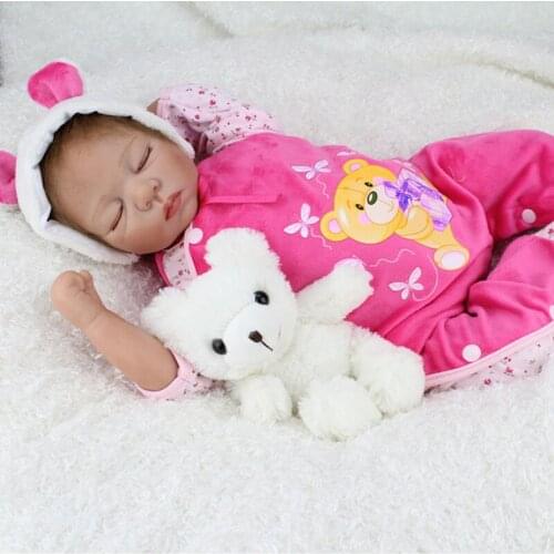 Silicone Reborn Baby Dolls Sleeping Babies Real Vinyl Belly 55cm Toys for Girls Brinquedos Reborn Bonecas Christmas Present