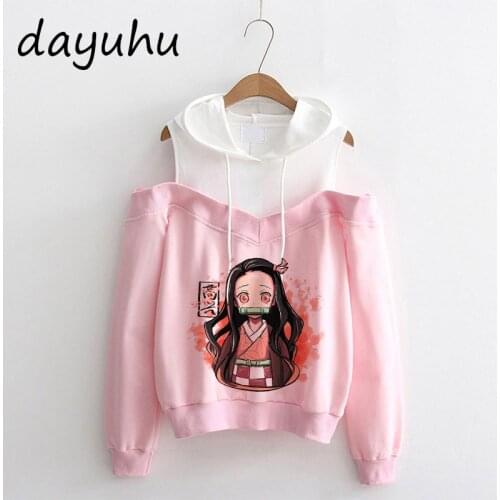 Kimetsu No Yaiba Sweatshirts Japanese Anime Demon Slayer Hoodies Women Harajuku Cartoon Graphic Hoody Korean Style Kawaii Female