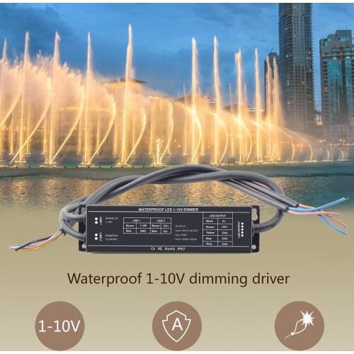 5A x 4CH Waterproof 1-10V Dimming LED Driver DC12V - 24V Indoor Outdoor Logarithmic dimming Constant Voltage PWM LED Controller