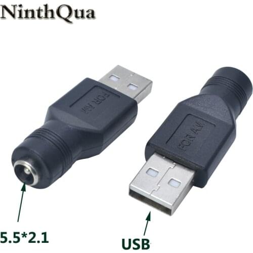 1 PCS 5.5*2.1 mm female jack to USB 2.0 Male Plug 5V DC Power Plugs Connector Adapter Laptop PC