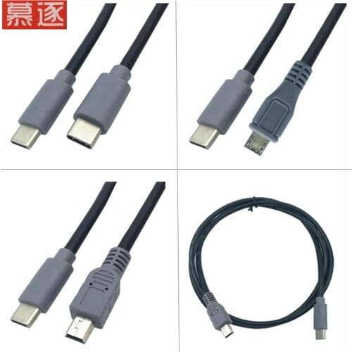 1pcs USB Type C 3.1 Male To Micro USB 5 Pin B Male Plug Converter OTG Adapter Lead Data Cable for Mobile Macbook 25cm / 1m 3ft