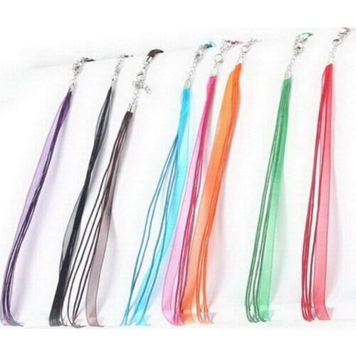 10pcs/lot Adjustable Assorted Colors Organza Ribbon Necklace Cord with Lobster Clasp For DIY Jewelry Making FXR022-01