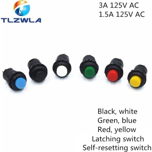 10pcs Self-Lock /Momentary Pushbutton Switches DS228 DS428 12mm OFF- ON Push Button Switch 3A /125VAC 1.5A/250VAC DS-228 DS-428