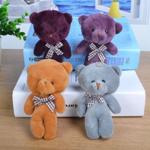 10CM Plush Bear Love Wedding Bear Plush Toy Stuffed TOY Bear Doll 4 Colors Figure Bear Key Chain Pendant Plush Toy G0192