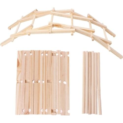 2020 New Da Vinci Bridge Pathfinders Wood Construction Model Kit Building Blocks Kids Toy
