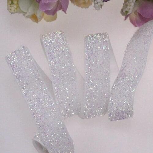 5/8" frosted glitter elastic M-10T for accessaries, 150yards/roll