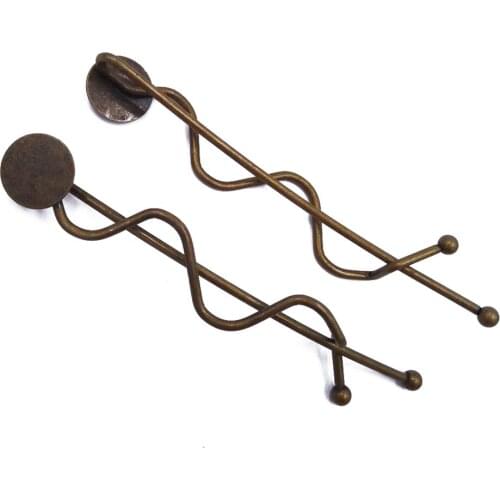 Antique Bronze 100piece Hair Pins with 10mm Flat Glue Pad Hairpins Jewelry Findings Hair accessories Wholesale HPF71