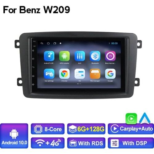 6G+128G Car Multimedia Radio Player 4G LTE DSP For Mercedes Benz CLK W209 W203 W463 GPS Navigation Android 10 Auto Carplay BT
