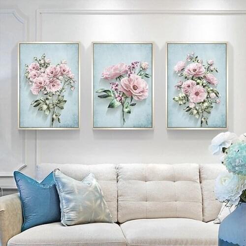 Flower Rose Botanical Canvas Painting Wall Art Poster Aesthetic Nordic Canvas Art Scandinavian Decoration Pictures Home Decor