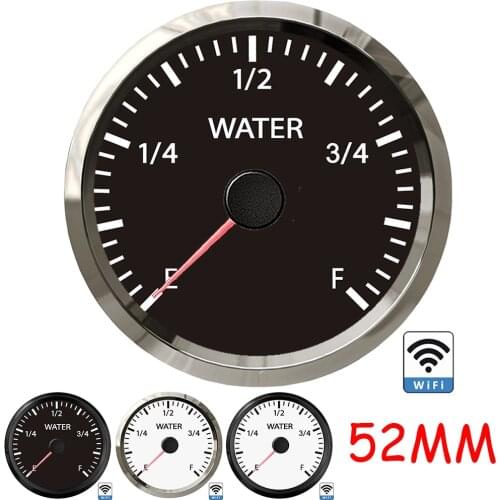 0-75ohm 10-180ohm 240-33ohm 52MM Water Fuel Level Gauge New Wifi Water Level Meter E-1/4-1/2-3/4-F Oil Tank For Car Motorcycle