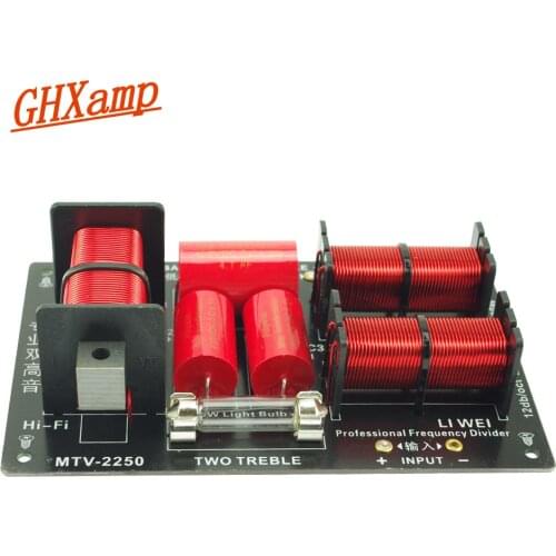 GHXAMP 400W 2 Way Speakers Crossover 2800Hz Double treble+bass horn divider Speaker Two way divider KTV treble 4-8 ohm 1pc