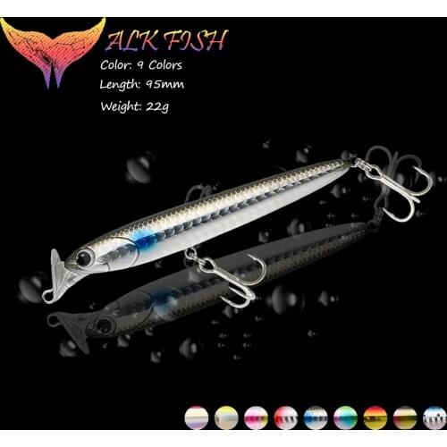 WALK FISH 1Pcs 95mm/22g Fishing Lure Sinking Minnow Fishing Baits Wobblers Artificial 3D Eyes Hard Baits Saltwater Fishing Tools