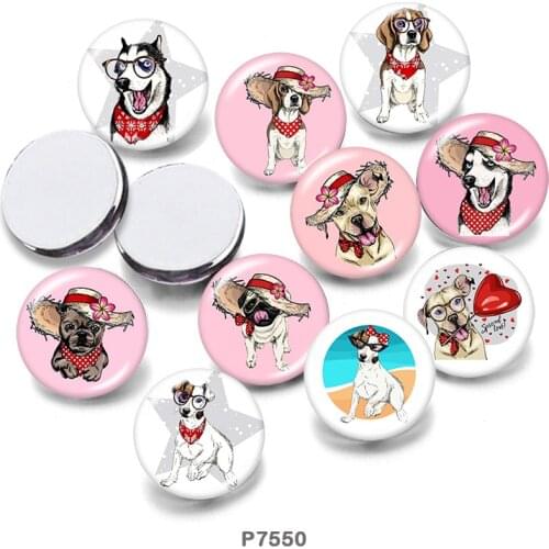 Dog 12mm/18mm/20mm/25mm/30mm Round Glass Cabochon Flat Back Making Findings P7550