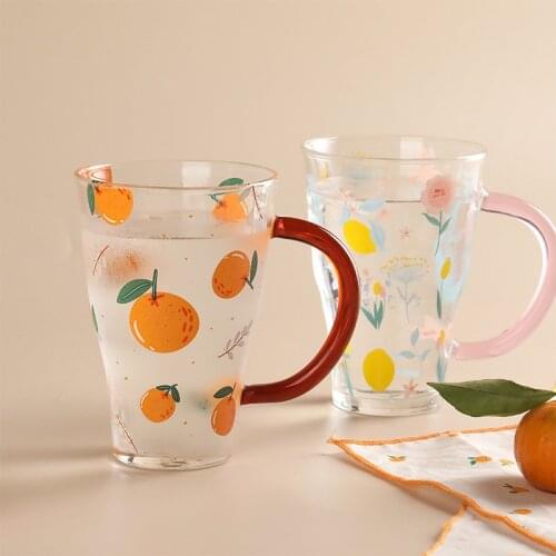 Office glass high borosilicate belt breakfast cup high temperature resistant milk cup large capacity drink mug drinkware