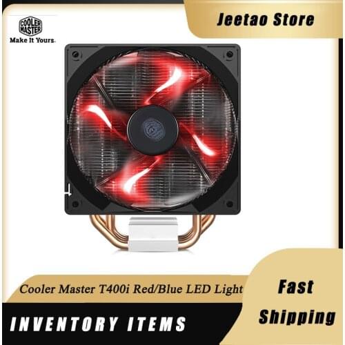Cooler Master T400i 4 Heatpipe CPU Heatsink Red/Blue LED Light Computer CPU Cooling 12cm PWM Silent Fan for Intel LGA 115X AM4