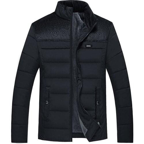 Mens Warm Jacket Winter Parka Fur Collar Windbreaker Cotton Padded Anorak Thick Black Coat Male Casual Autumn Fleece Jackets
