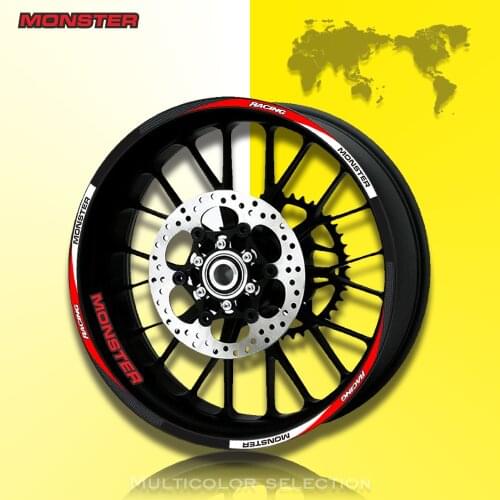 Motorcycle front&Rear Edge Outer Rim Sticker 17inch Decals For DUCATI MONSTER 695 696 796 1100 1100S 797 821 795
