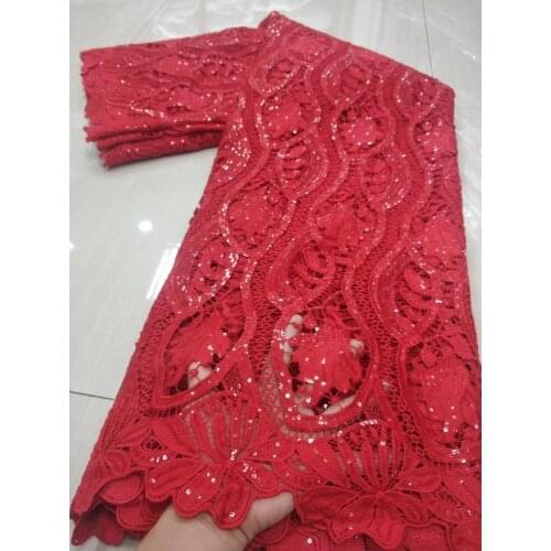 Nigerian Lace Fabric 2020 High Quality Lace Fashion Embroidery Tull Net Lace With Sequins Latest African French Fabrics 5yards