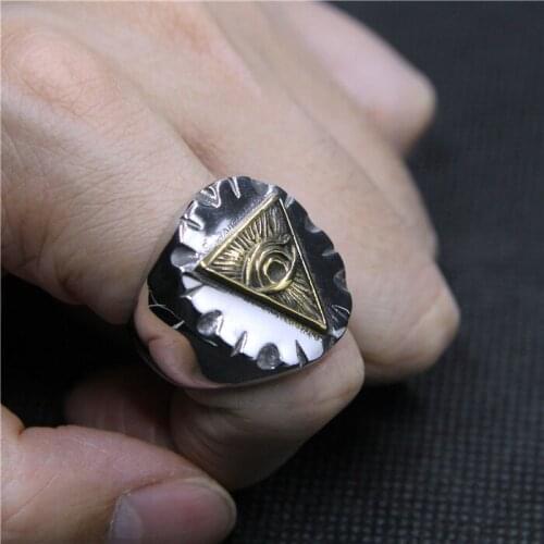 2020 Newest Polishing Fashion Mens Ring 316L Stainless Steel God Eyes Men Cool Ring