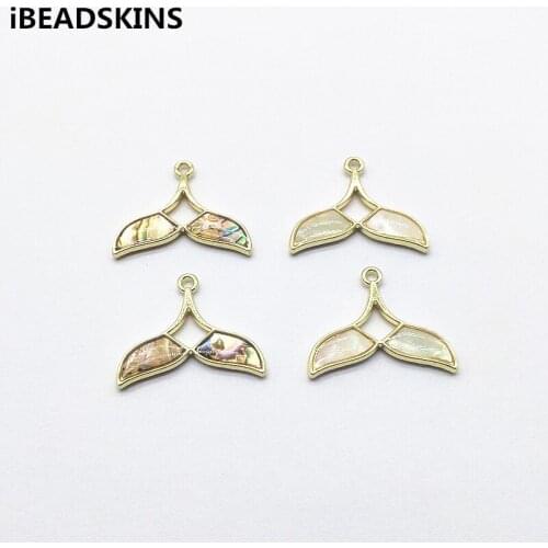 New arrival! 21x25mm 50pcs shell in Enamel fish tail charm for Earrings parts,hand Made Earrings Findings Jewelry DIY