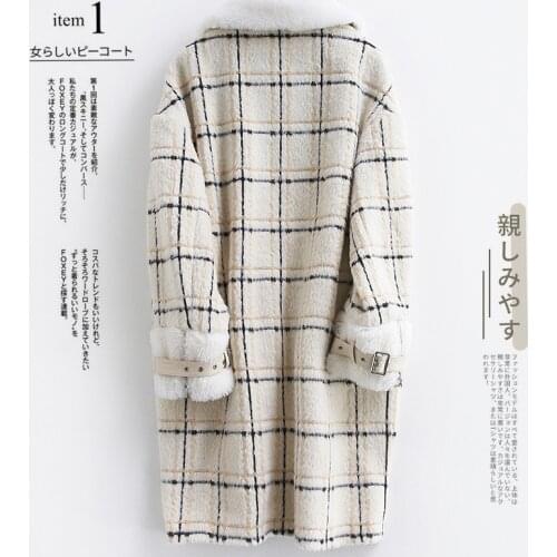 Wool Real Coat Female Jacket Winter Jacket Women Wool Fur Collar Woolen Coats Plaid Jackets for Women Clothes 2020 MY en s s