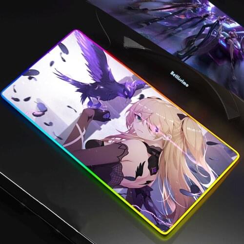 RGB Gaming Mouse Pad Mousepad Large Cool Mause Pad Keyboard Desk Carpet Game Rubber No-slip LED Mouse Mat Gamer Genshin Impact