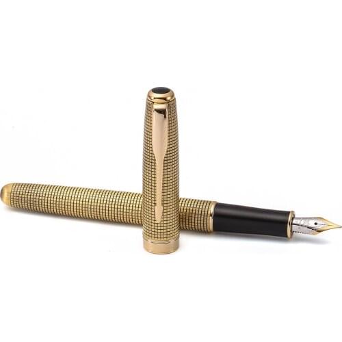 Good Fountain Pen future set Arrow Clip Gold Trim Copper Barrel Fine Nib Office Finance Jinhao Caligraphy School Supplies EB488