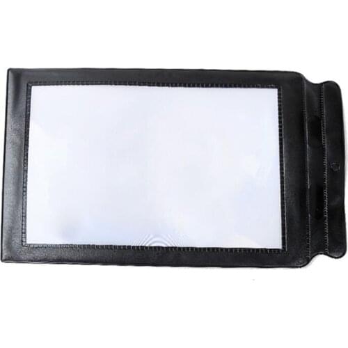 Handheld Magnifying Glass with PVC Black Frame, 3X Soft Utra-thin Handheld Magnifier 22.5x16cm Rectangular Magnifying Glass