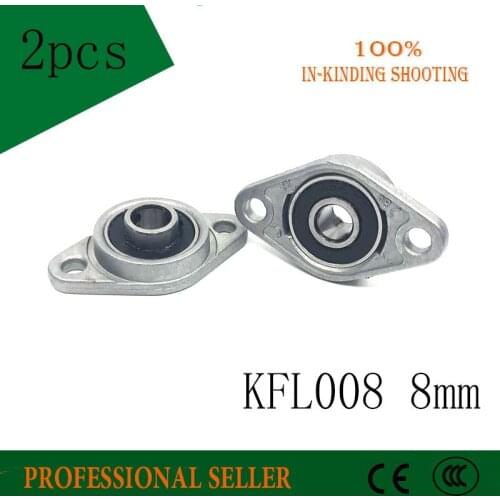 Free shipping 2pcs KFL08 8mm Mounted Block Cast Housing Self-aligning Pillow Bearing