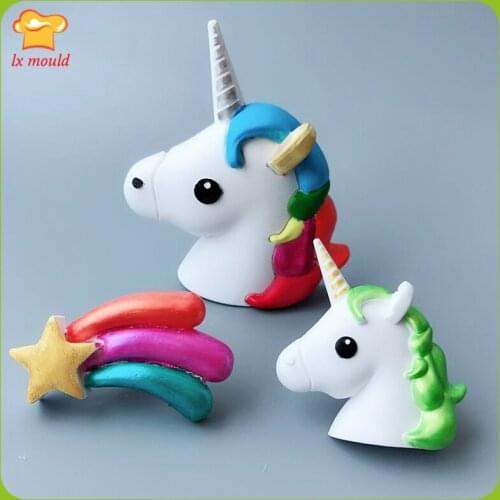 Rainbow Unicorn Silicone Mold, Aroma Diffuser, Plaster Mould, Cake Decorating Silicone Molds