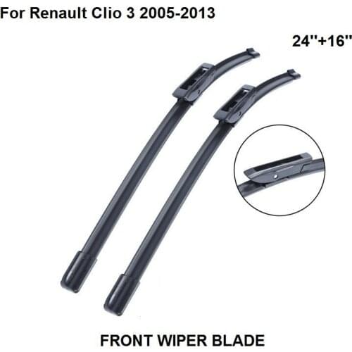 Windscreen Wiper For Renault Clio 3 2005-2013 24''+16'' Car Accessories Auto Windshield Wipers Blade Prices