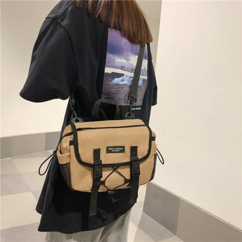 Crossbody bag female ins tide shoulder bag male trend mailman bag college student sports backpack function tooling bag