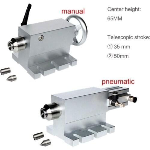 Waterproof CNC Tailstock for Rotary Axis 4th A Axis CNC Router Engraver Milling Machine Manual Pneumatic for Optional