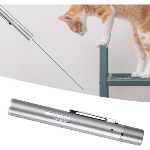 Funny Cat Toy Pointer Pen 3 in 1 Metal USB Charging LED UV Flashlight for Home Cats Kitten Interactive Toys Accessories