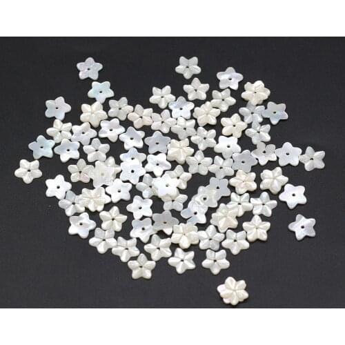 Natural Freshwater Lucky Star White Shell Petal-shaped Pendant Beads for Jewelry Making Bracelet DIY Necklace Accessories 4pcs