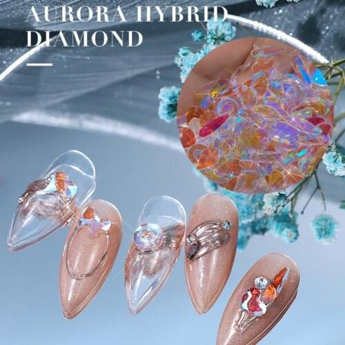 50Pcs/Box Nail Art Rhinestones Zircon Diamond Ornaments Gems Nail Art Accessories 3D Irregular Glass Stones for Manicure