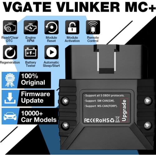 Vgate vLinker MC+ ELM327 V2.2 Bluetooth 4.0 OBD2 ELM 327 wifi Car Diagnostic Tools For Android / IOS Scanner Auto Tool PK V1.5