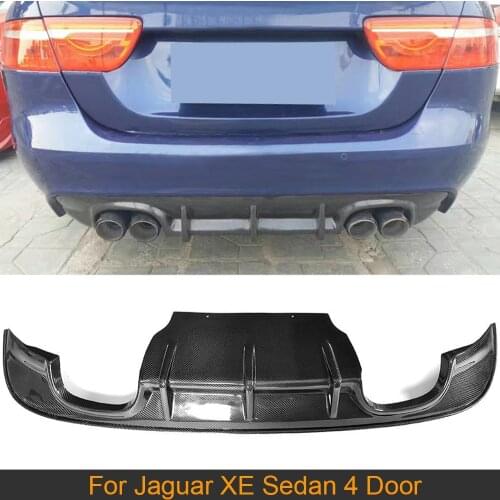 Car Rear Bumper Diffuser Lip Spoiler for Jaguar XE Sedan 4 Door 2015-2017 Rear Bumper Diffuser Lip Spiler Carbon Fiber / FRP