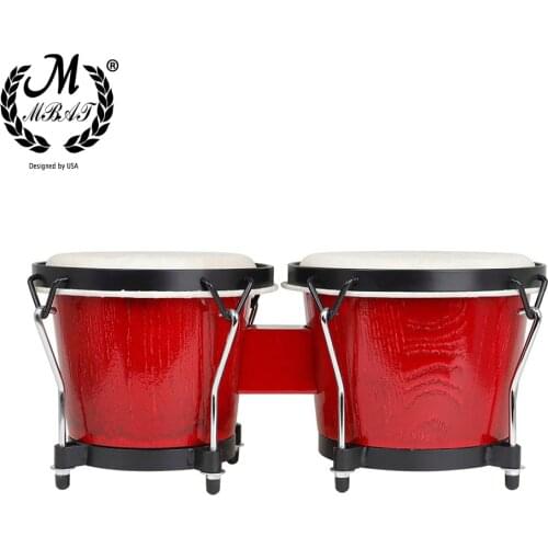 M MBAT African Bongo Drum Clear Sound Bongo Drums Thick Goatskin Percussion Instrument Drum Musical Lovers Rhythm Toys Kid Gifts