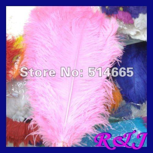 EMS Free shipping Wholesale 50PCS 60-65cm 24-26 inches pink single OSTRICH FEATHER real ostrich drab feathers