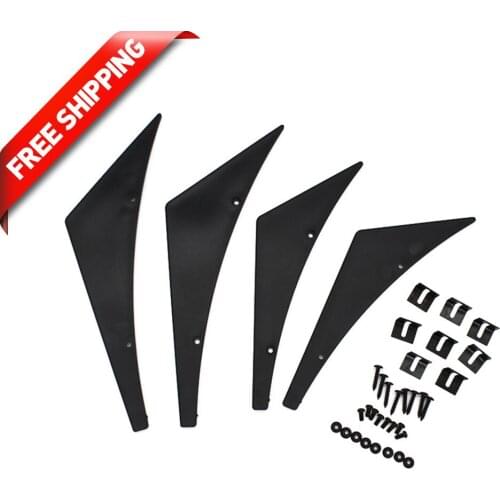 FREE SHIPPING Front Bumper Lip Splitter Fins Body Spoiler Canards Valence Chin Universal