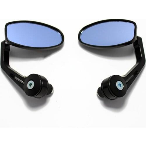 Evomosa Black 7/8" Handlebar End Mirrors Oval Custom Classic Side Mirrors Chopper Bobber Cafe Racer ATV Quad Rearview Mirrors