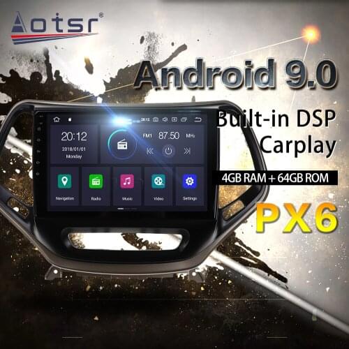 For JEEP Cherokee 2014-2018 Car Multimedia Radio Player Stereo Android 9.0 DSP 10 inch IPS Screen Audio GPS Navi WIFI head unit