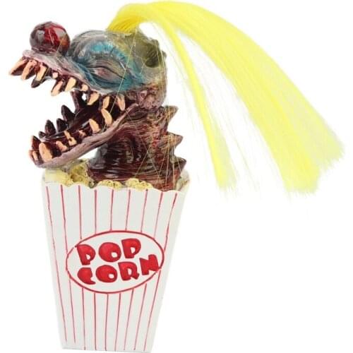 Popcorn Evil Clown Figurine Halloween Ghost Craft Ornament Scary Ghost Face Christmas Halloween Decor