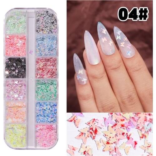 Hot Fluorescence Butterfly Heart Fruits Various Shapes Nail Art Glitter Flakes Colourful Sequins Polish Manicure Nail Decoration