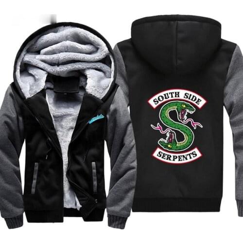 South Side Serpents Hot New Womens Thick Hoodie Riverdale Sweatshirt Mens Jacket Jughead Jones Archie Andrews Hoody Winter